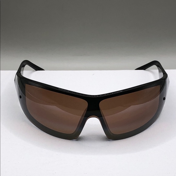 Maui Jim Nunui MJ512-02 Wrap Shield Style Sunglasses Black Brown Lens Japan